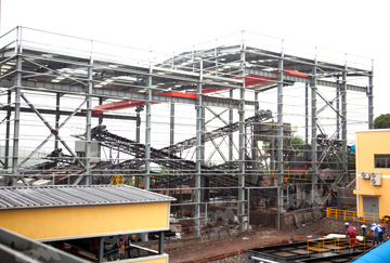 浙江龍游時產500噸花崗巖破碎制砂生產線